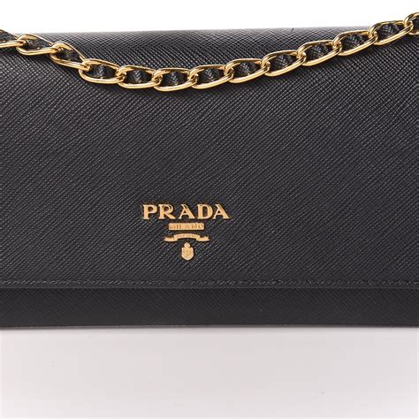 prada argilla saffiano|PRADA Saffiano Metal Oro Chain Wallet Argilla .